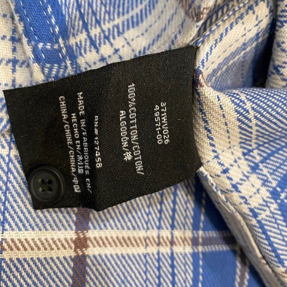 Howitzer Blue Plaid Button-Down Flannel Long Sleeve Shirt Size 100% Cotton Small - Picture 10 of 10